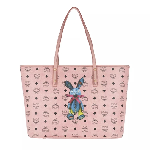 MCM Rabbit EW Shopper Medium Light Pink Shopping Bag