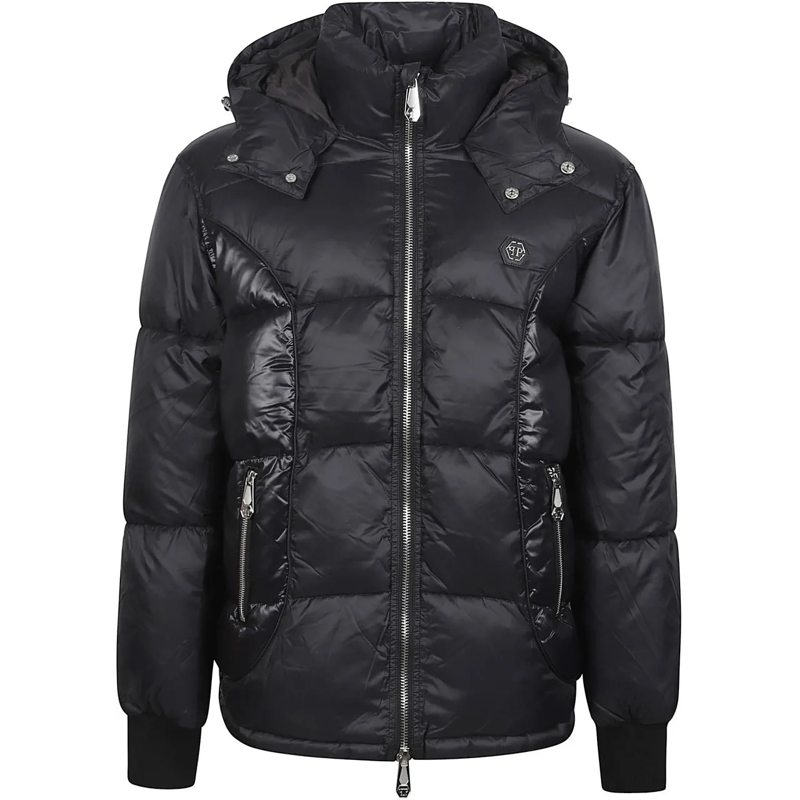 Philipp Plein Daunenjacke Short Down Jacket Black schwarz