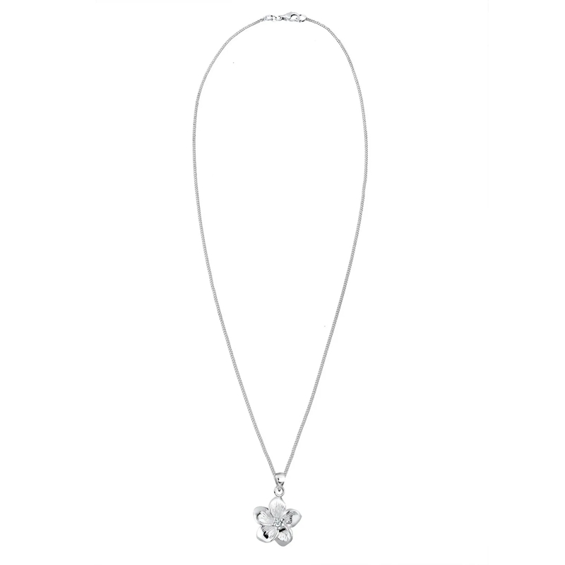 Elli Mittellange Halskette Halskette Frangipani Blüte Diamant (0.03 ct) 925 S weiss(Image 8)