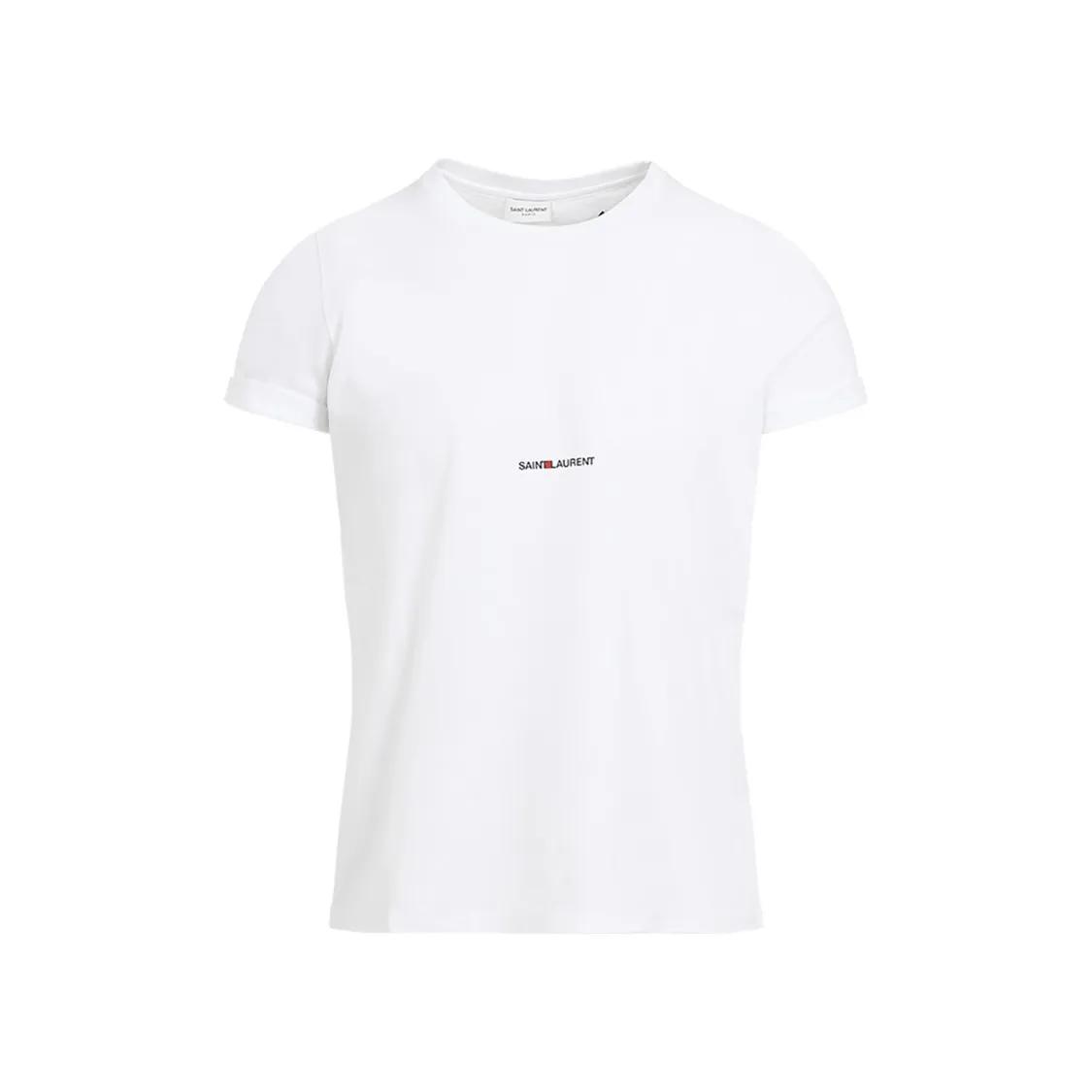 Saint Laurent - Crew Neck T-Shirt - Größe L - weiß