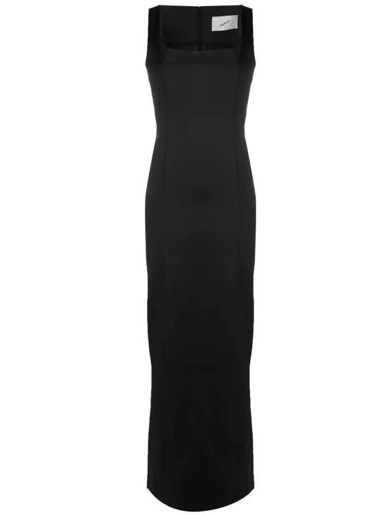 Coperni Square Neck Slim Cut Gown Black Robes