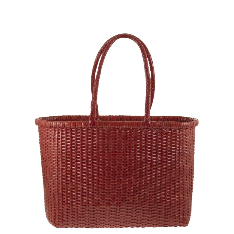DRAGON DIFFUSION Fourre-tout Weave - Braided Leather Bag L Red
