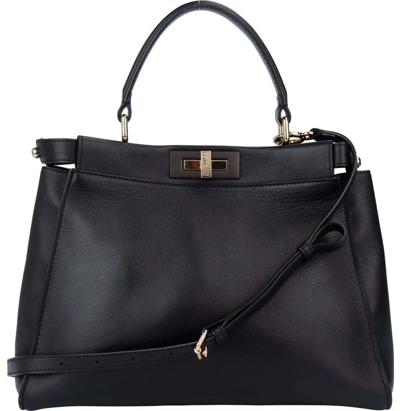 Fendi Schultertasche Fendi Classic Leather Peekaboo Handbag schwarz