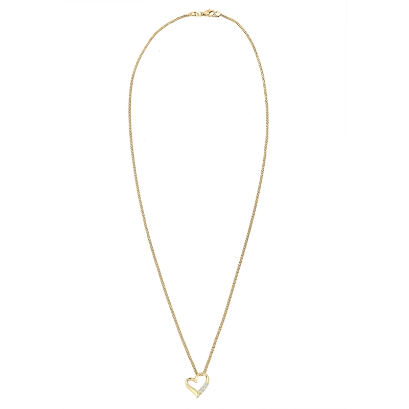 Elli Mittellange Halskette Halskette Herz Ewigkeit Diamant (0.045 ct.) 925 Si gold(Image 15)