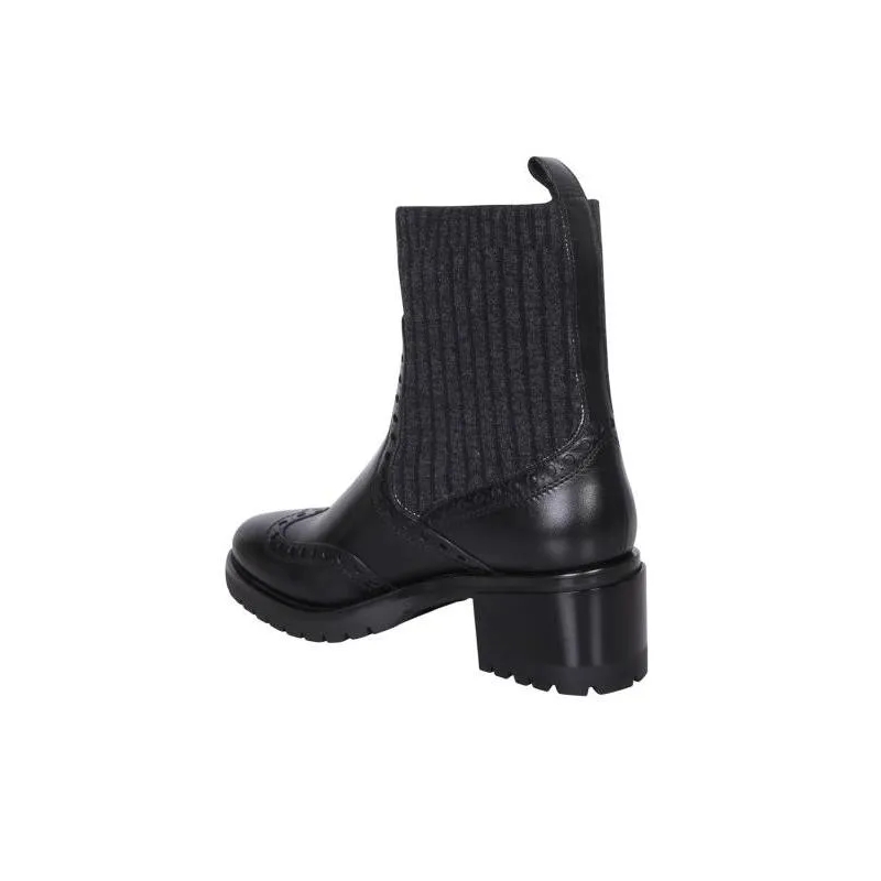 Santoni Stiefel Ankle Boot With Sock Detail Black(Image 6)