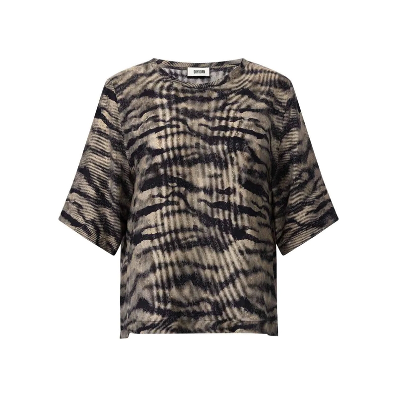 DRYKORN Chemisier Blusenshirt Diedra mit Muster Grün