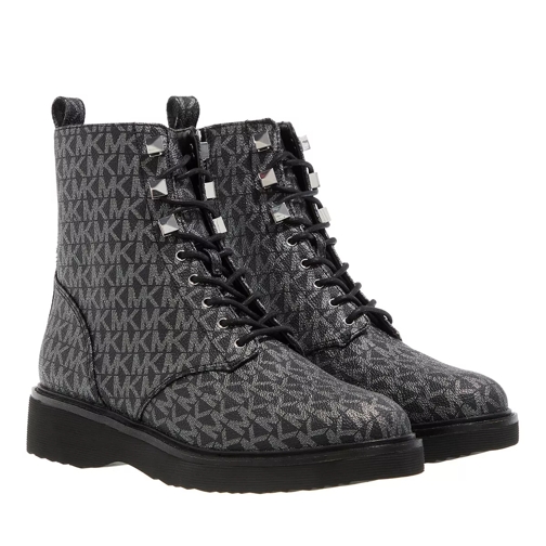 MICHAEL Michael Kors Haskell Bootie Black/Silver Lace up Boots