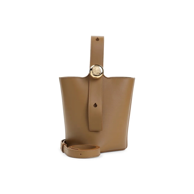 Loewe Sac reporter Brown Calf Leather Pebble Mini Bucket Bag Brown