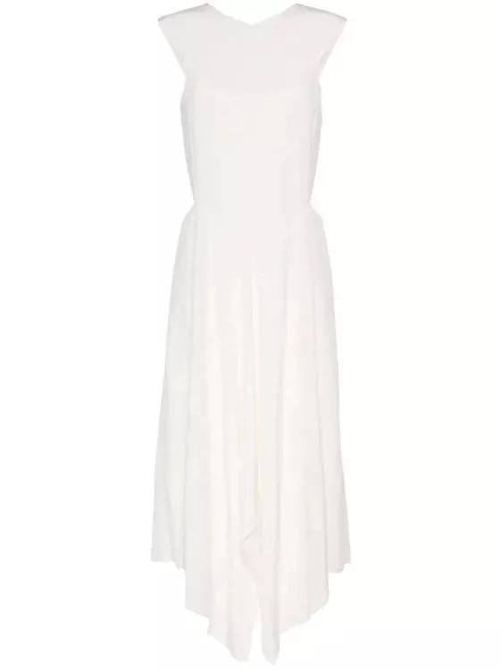 Thumbnail - Joseph - Silky Vichy Danube Silk Dress - Größe 36 - weiß