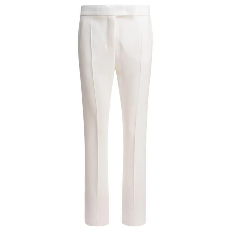 Max Mara  Tailored White Trousers With Smooth Finish White