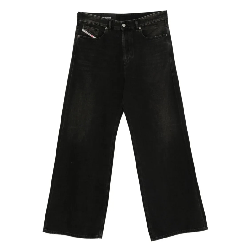 Diesel Jeans Relaxed Fit Wide Leg Denim Jeans Black