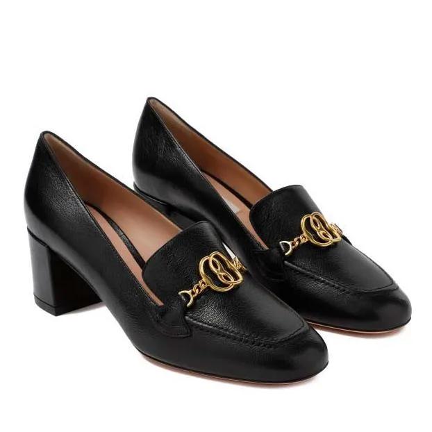 Bally Loafers & Ballerinas - Black Goat Leather Pump - Gr. 40 (EU) - in Schwarz - für Damen