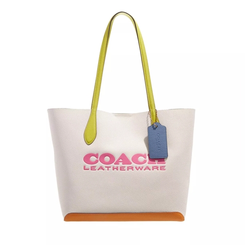 Coach Colorblock Leather Kia Tote Chalk Multi Shopper