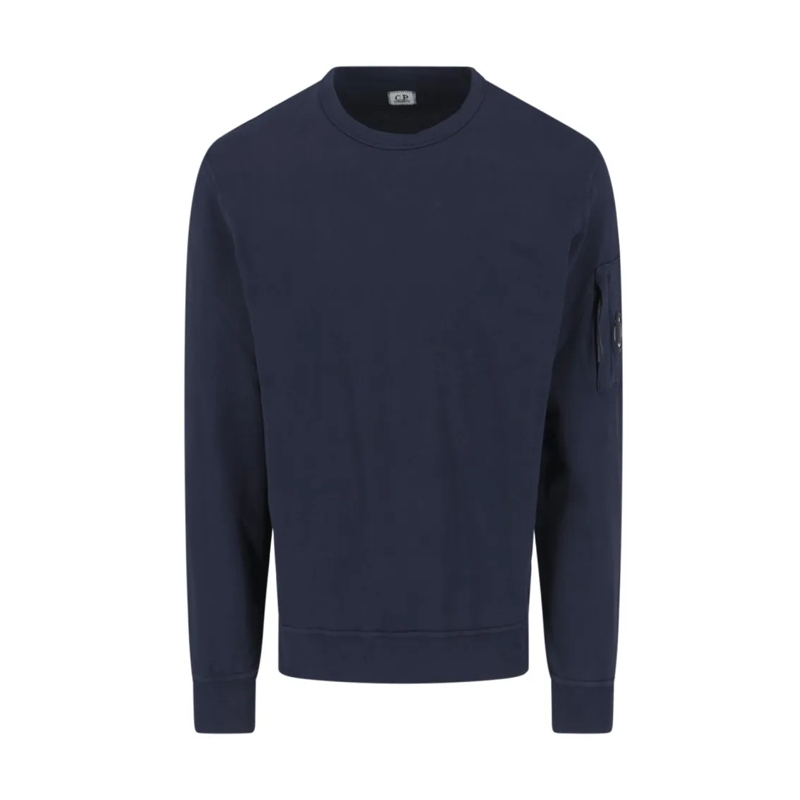 CP Company Pull Round Neck Knit Sweater With Timeless Appeal Blue