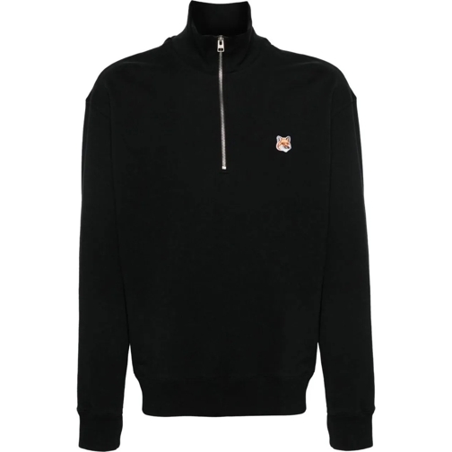 Maison Kitsune  fox head patch comfort half zip sweatshirt divers mehrfarbig