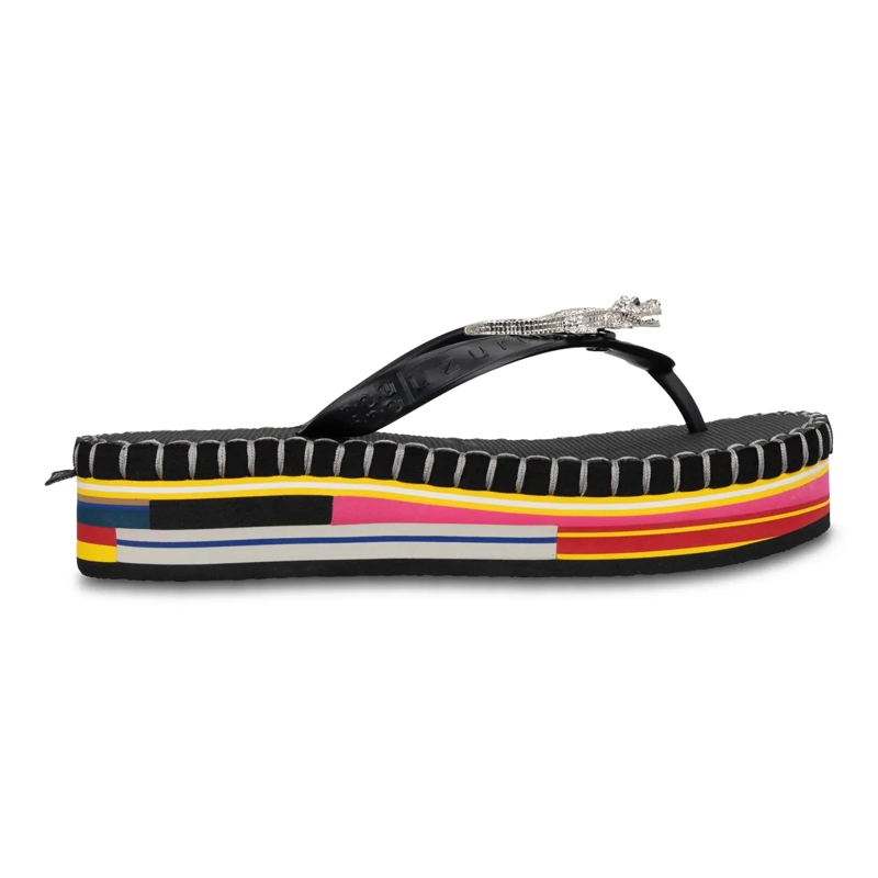 UZURII Flip Flops flip flop Crocodile Colorful Black schwarz(Image 16)