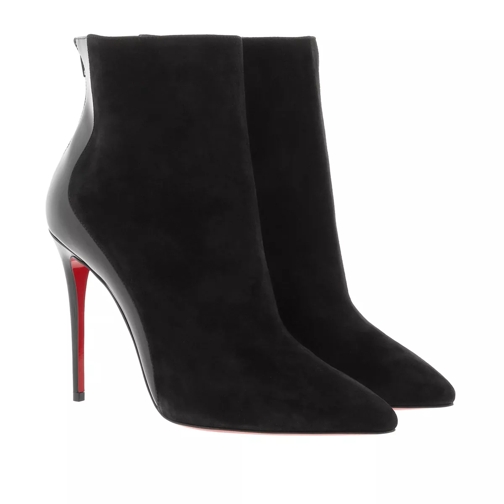 Christian Louboutin Delicotte 100 Pumps Velours/Patent Black Ankle Boot
