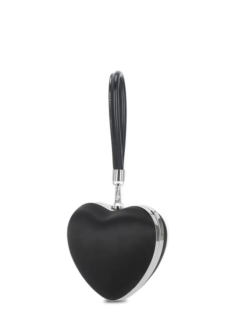 self-portrait Clutches Black Self Portrait Satin Clutch in zwart