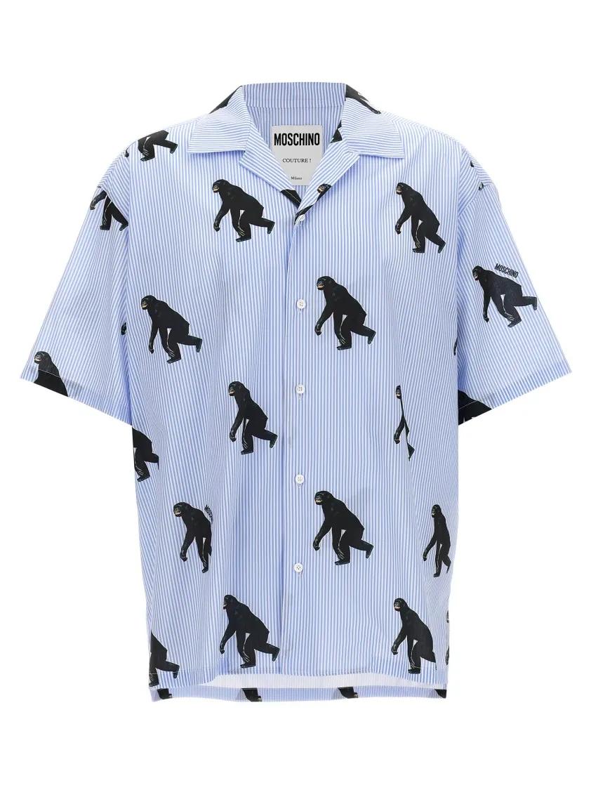 Thumbnail - Moschino - 'Scimpanzé' Print Shirt - Größe XL - blau