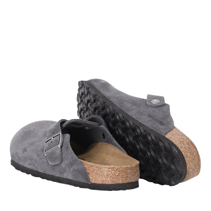 Birkenstock Schnürschuhe Clogs Boston aus Veloursleder grau(Image 2)