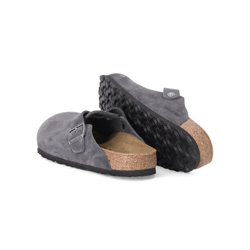 Birkenstock Schnürschuhe Clogs Boston aus Veloursleder grau(Image 2)