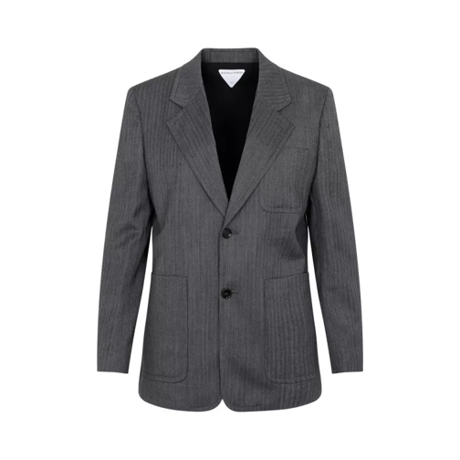 Bottega Veneta Grey Wool Chevron Jacket Grey 