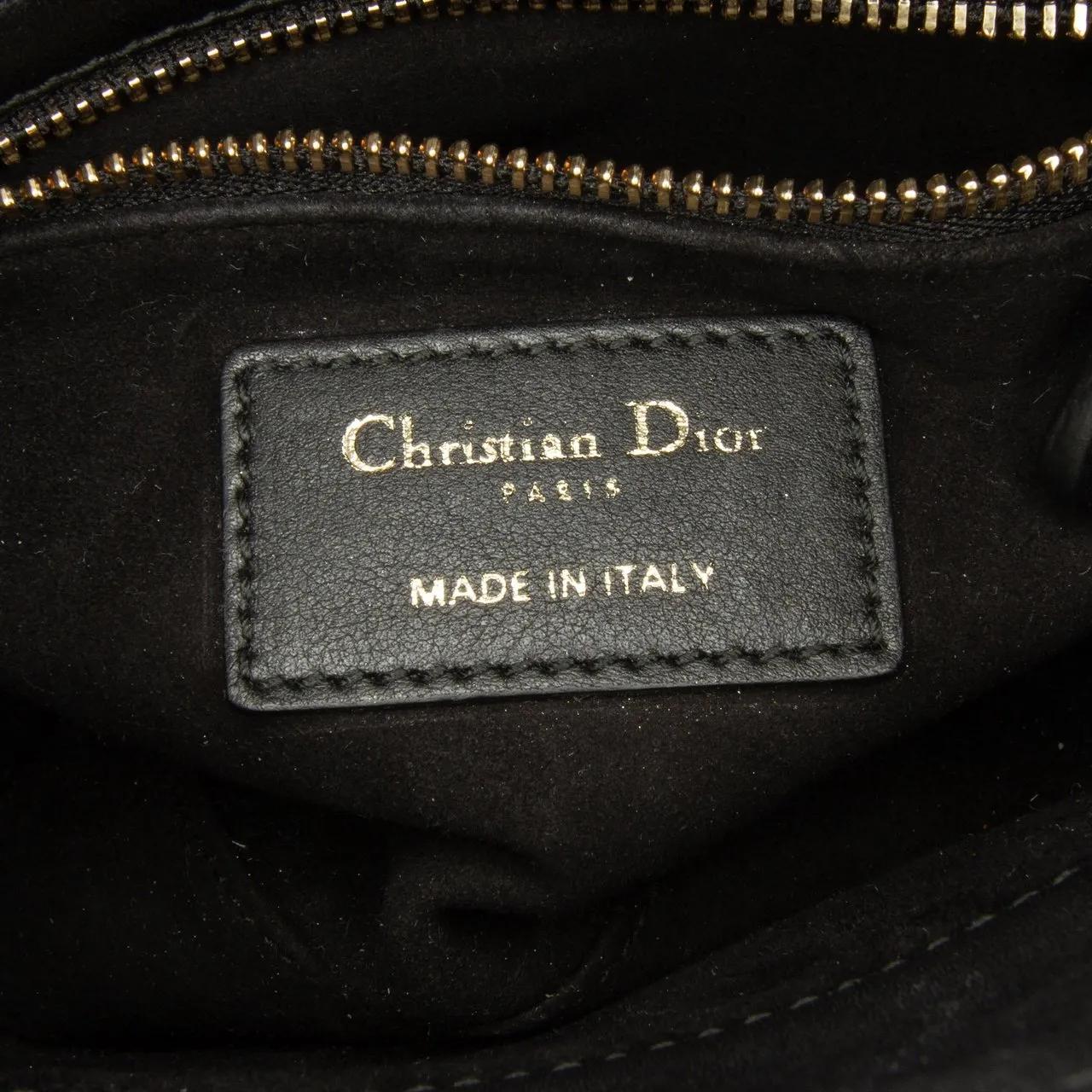 Thumbnail - Christian Dior Hobo Bags - 2019 Mini Calfskin Embroidered Lady Dior - Gr. unisize - in Schwarz - für Damen