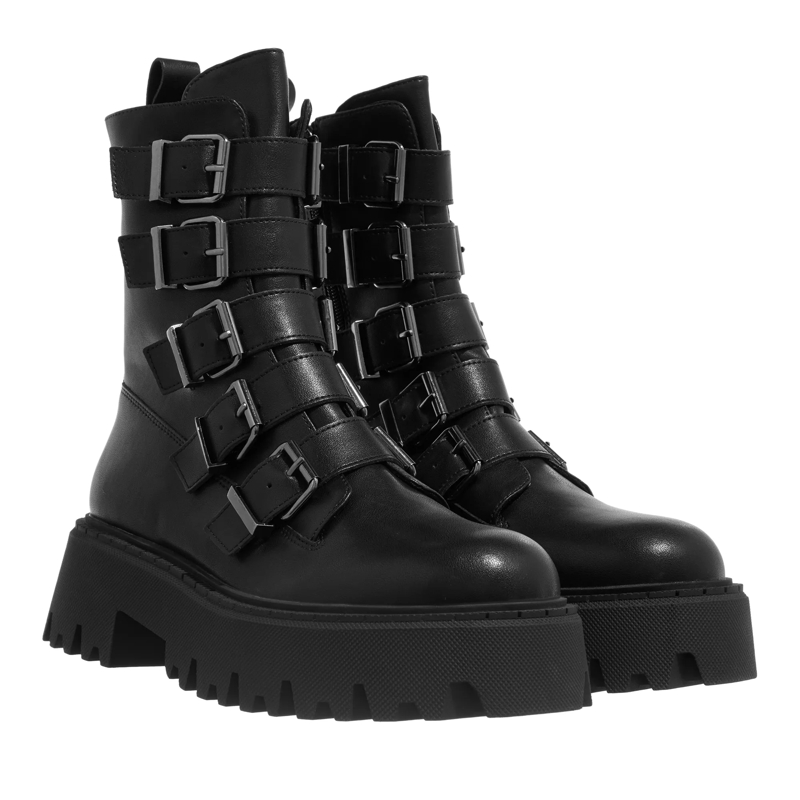 Steve Madden Biker Boots Out-Reach Blk Action Leather