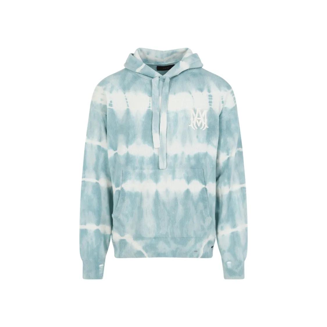 Amiri - Sea Blue Eco Cashmere Ma Tie Dye Hoodie - Größe S - blau