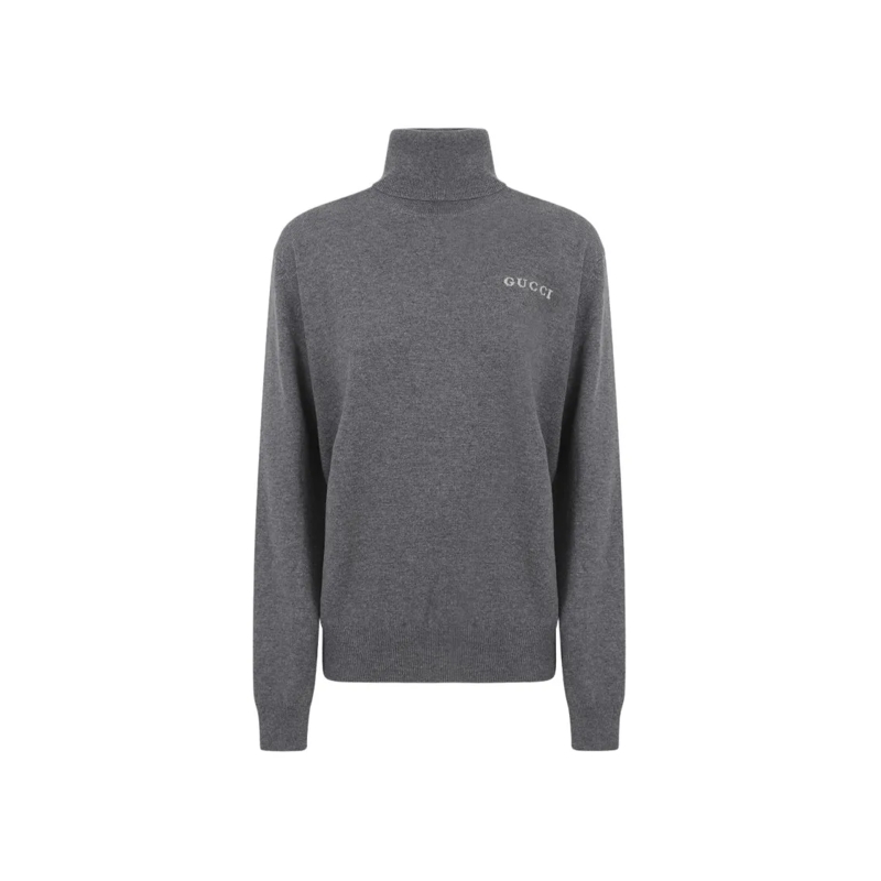 Gucci Rollkragenpullover Cashmere Sweater With High Neckline Grey