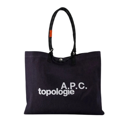 A.P.C. Tote Topologie Shopper Bag - Cotton - Black Black