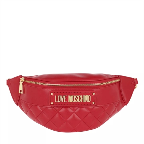 Love Moschino Logo Quilted Belt Bag Rosso Crossbody Bag