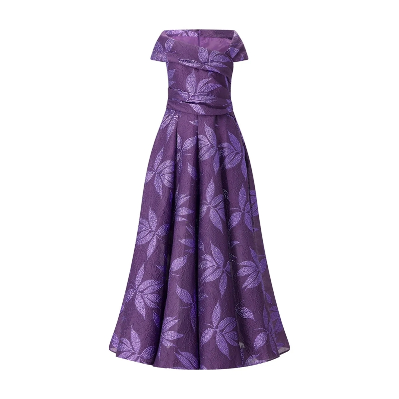 Talbot Runhof Maxikleid Schulterfreies Abendkleid lila