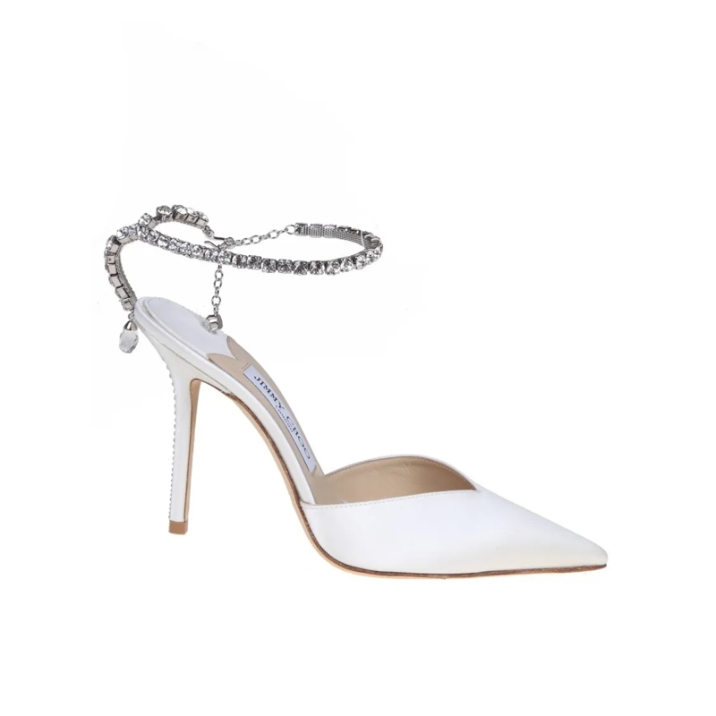 Jimmy Choo Pumps Slingback Saeda 100 In Satin White