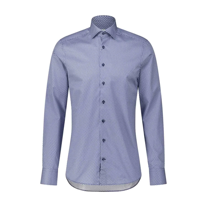 STENSTRÖMS Overhemd Gemustertes Hemd in Slim-Fit Blau
