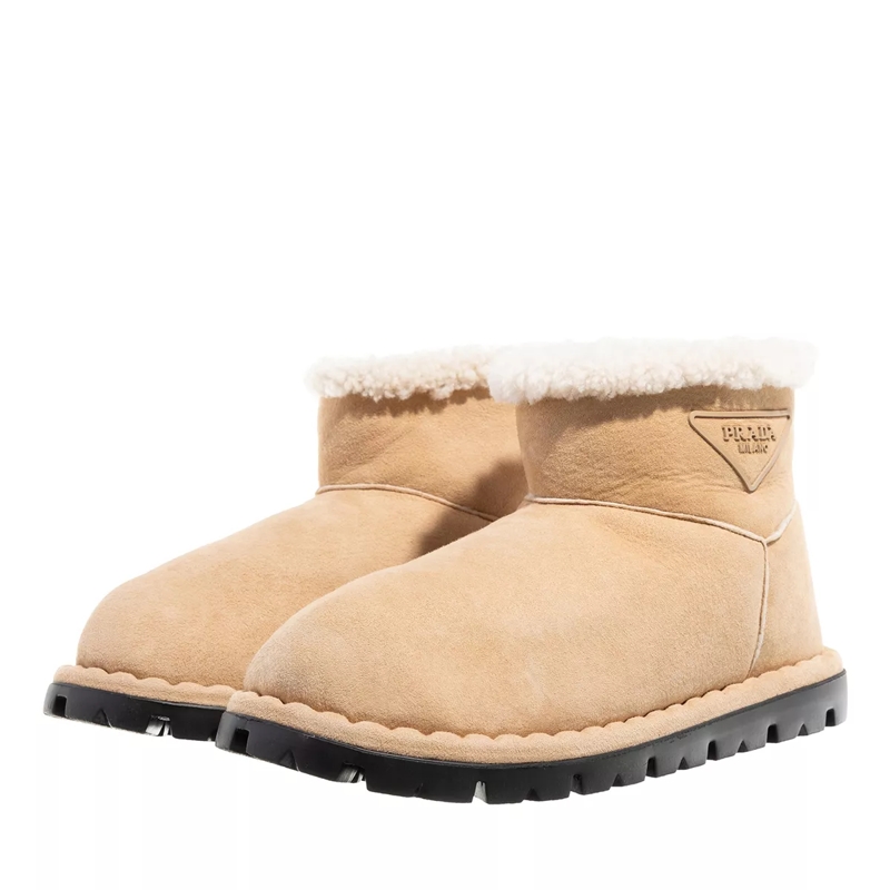 Prada Winterboots Blow Shearling Boot F0379 ecru