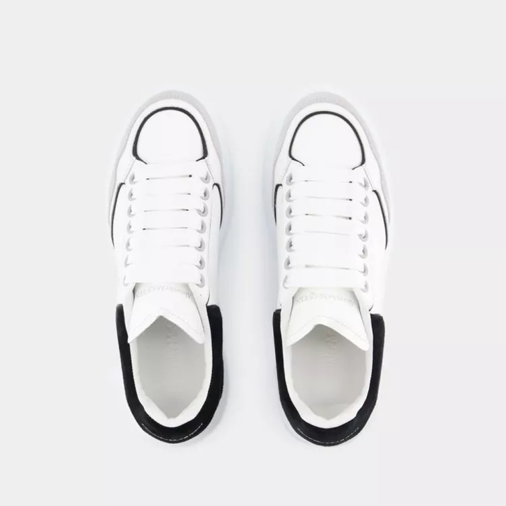 Alexander McQueen Oversized Sneakers Leather Grey White Low Top Sneaker