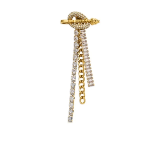 Versace Gold Crystal-Embellished Earrings Gold Orecchini a bottone