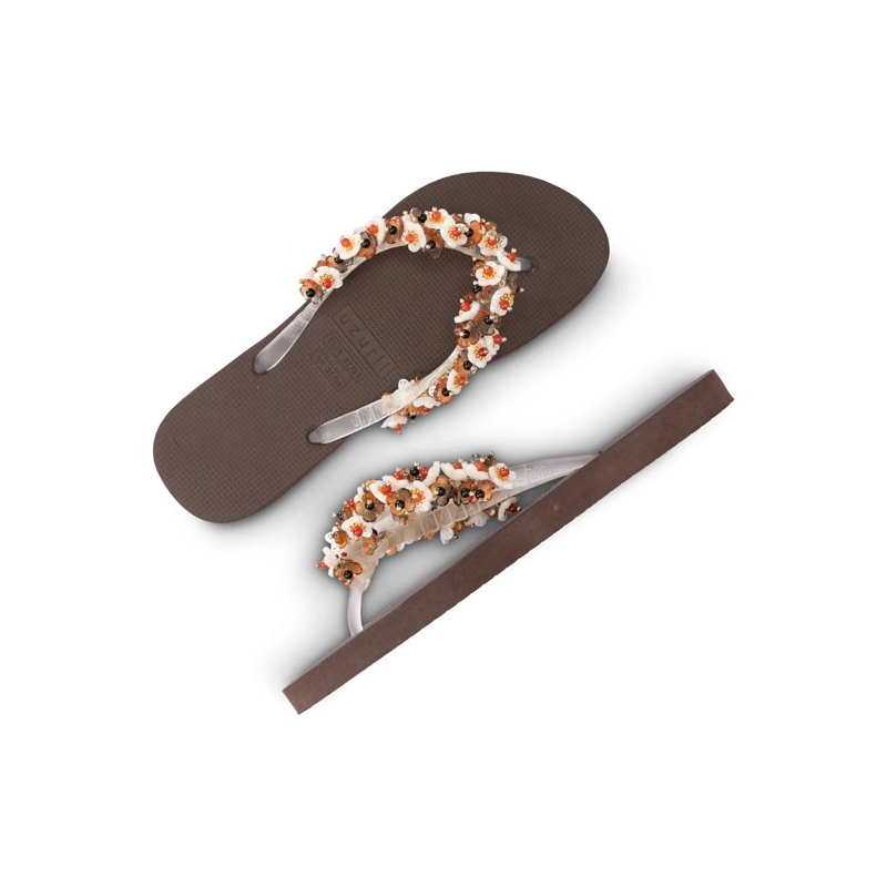 UZURII Flip Flops flip flop Tulum Bloom Coffee mocca(Image 25)