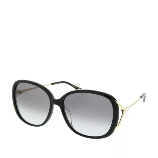 Gucci GG0649SK-001 58 Sunglasses Black-Gold-Grey Sonnenbrille