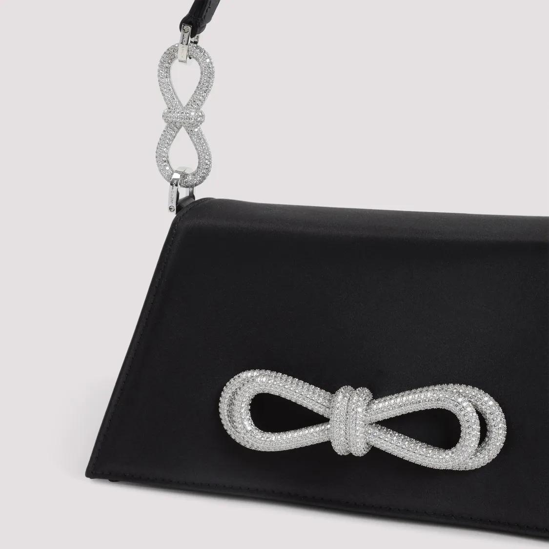 Thumbnail - Mach&Mach Hobo Bags - Samatha Double Bow Satin Black Silk Shoulder Bag - Gr. unisize - in Schwarz - für Damen