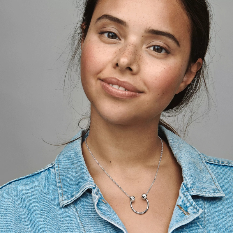 Pandora Kurze Halskette Pandora Moments U-shape Charm Pendant Necklace silver(Image 4)