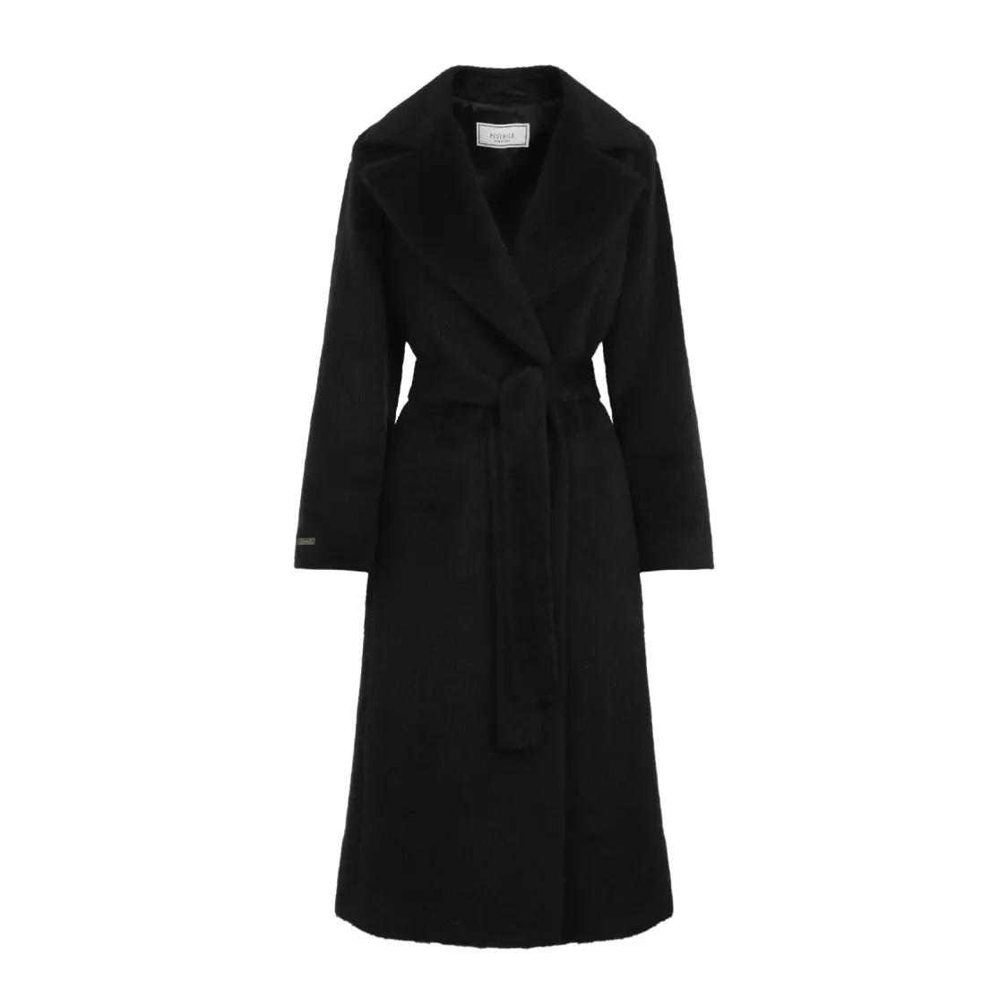 Peserico - Alpaca Belted Coat - Größe 42 - schwarz