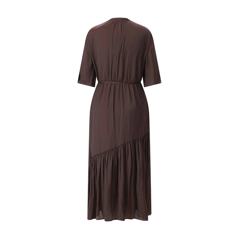 Luisa Cerano Maxikleid Midikleid aus Satin braun(Image 3)