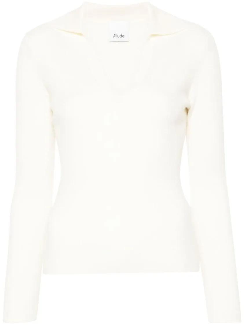 Thumbnail - Allude - Wool Sweater - Größe L - weiß