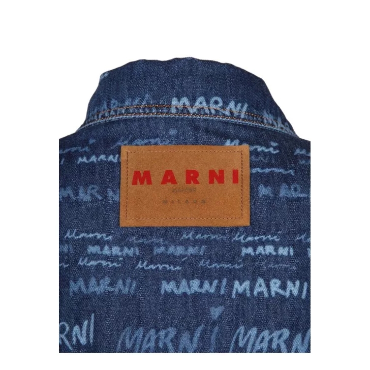 Marni Mega Oversized Jacket In Denim Blue | Jeans