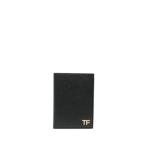 Tom Ford Black Logo-Plaque Wallet Black Portafoglio