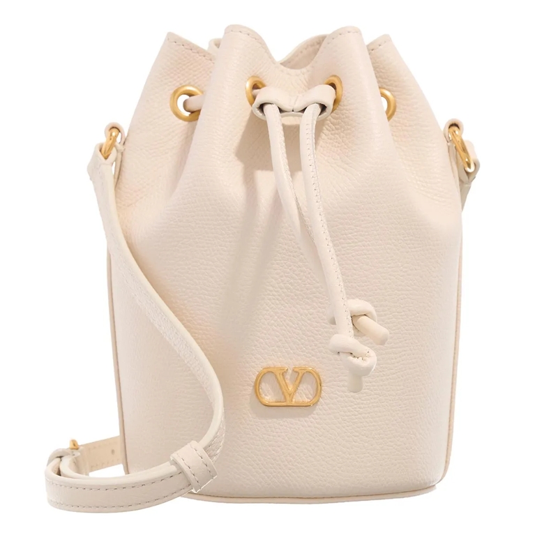 Valentino Garavani Bucket Bag Mini Drawstring Ivory