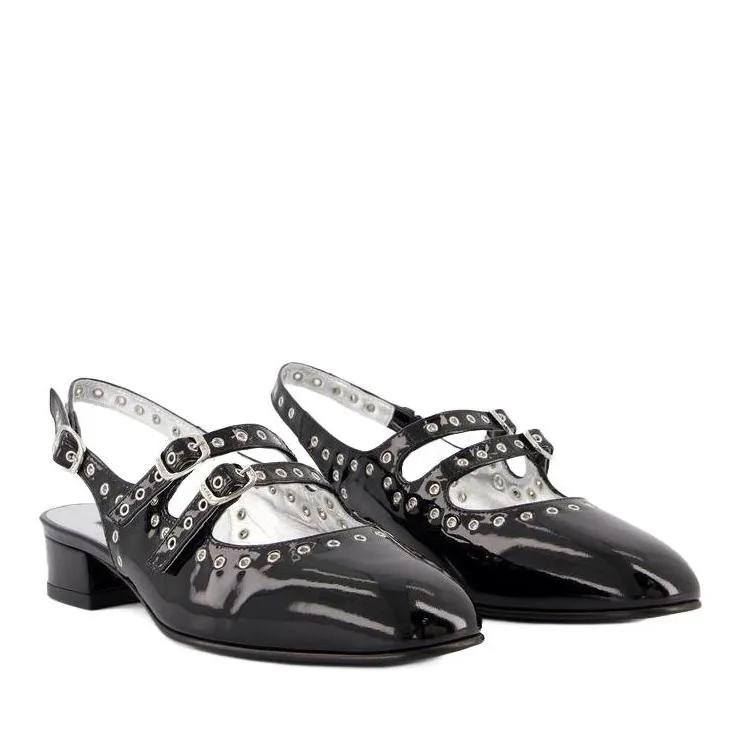 Carel Paris Sandalen & Sandaletten - Queen Sandals - Leather - Black - Gr. 35 (EU) - in Schwarz - für Damen