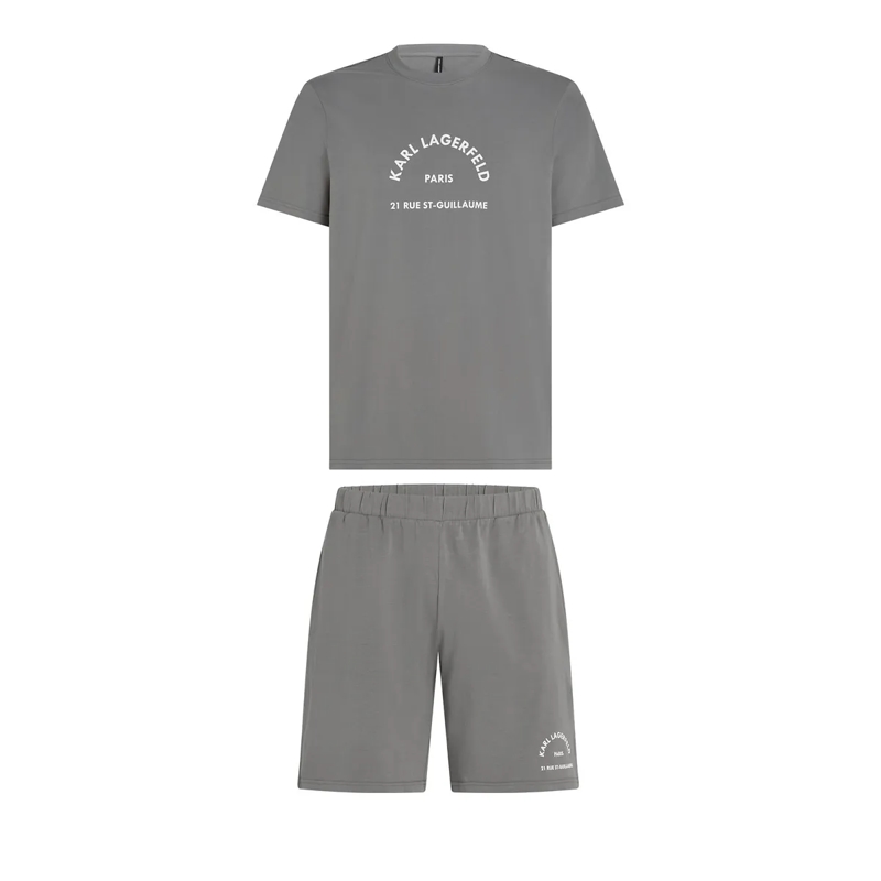 Karl Lagerfeld  Rue St-Guillaume Pyjama-Set Nachtwäsche grau